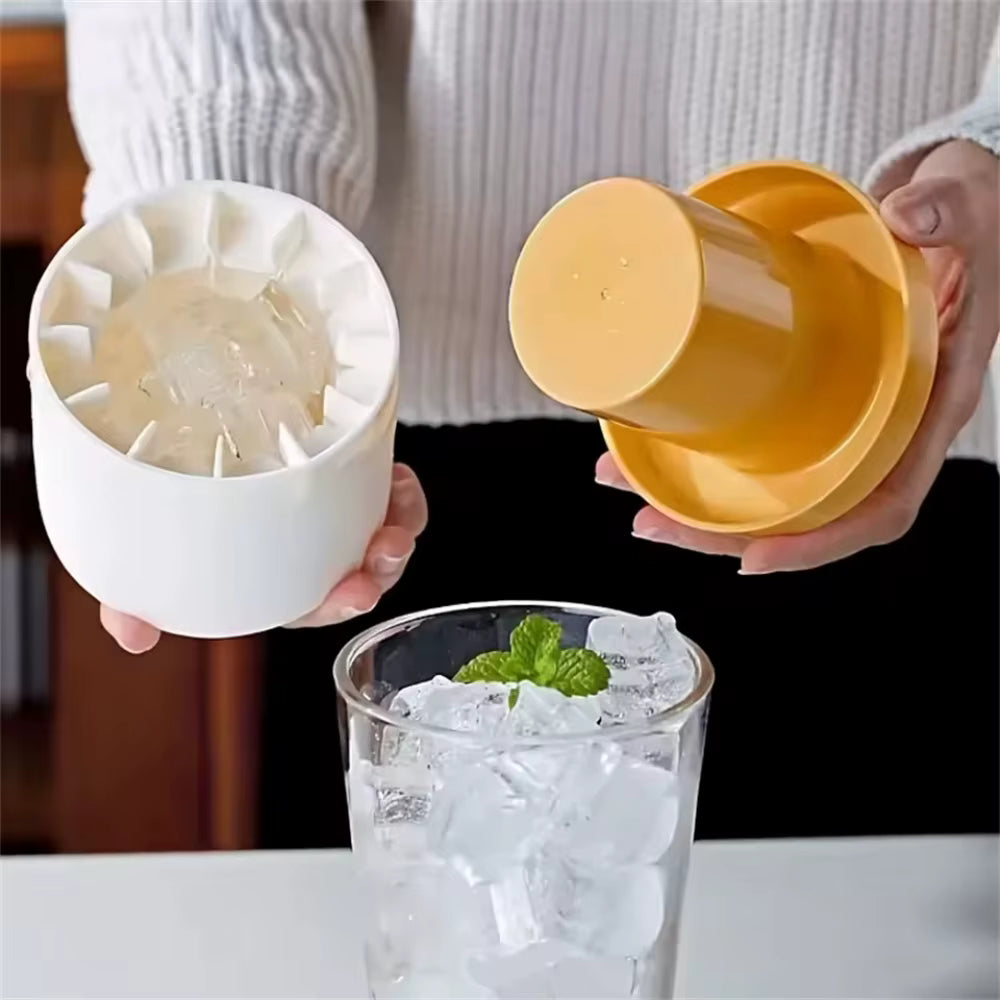 Silicone Ice Cube Mold Food-Grade Silicone Cylinder Ice Lattice Ice Making Tools Household Kneading Ice Bucket Ice Storage Box